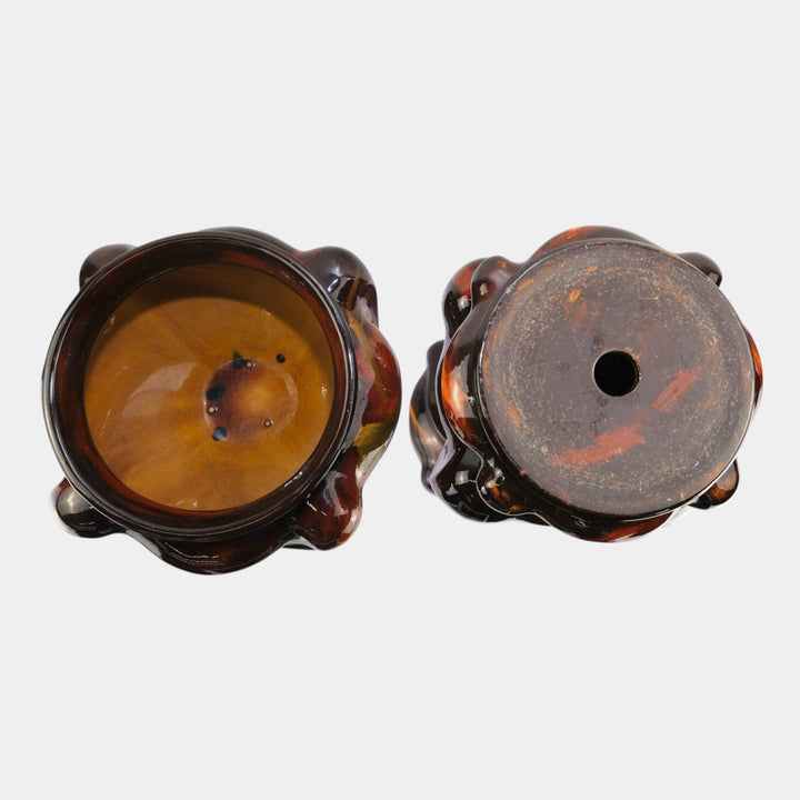 Weller Aurelian 1900s Art Pottery Standard Glaze Twist Jardiniere And Pedestal - Just Art Pottery