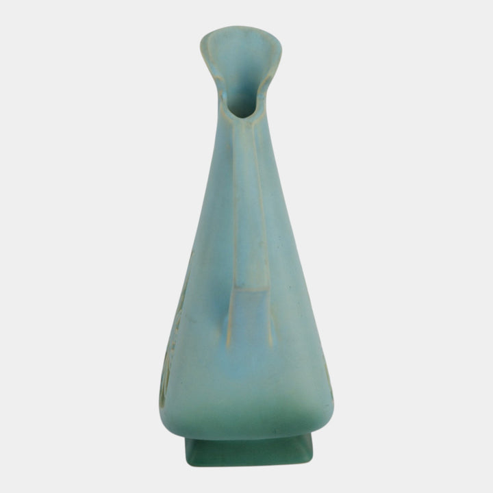 Roseville Silhouette Blue 1950 Vintage Art Deco Pottery Ceramic Ewer 717-10 - Just Art Pottery
