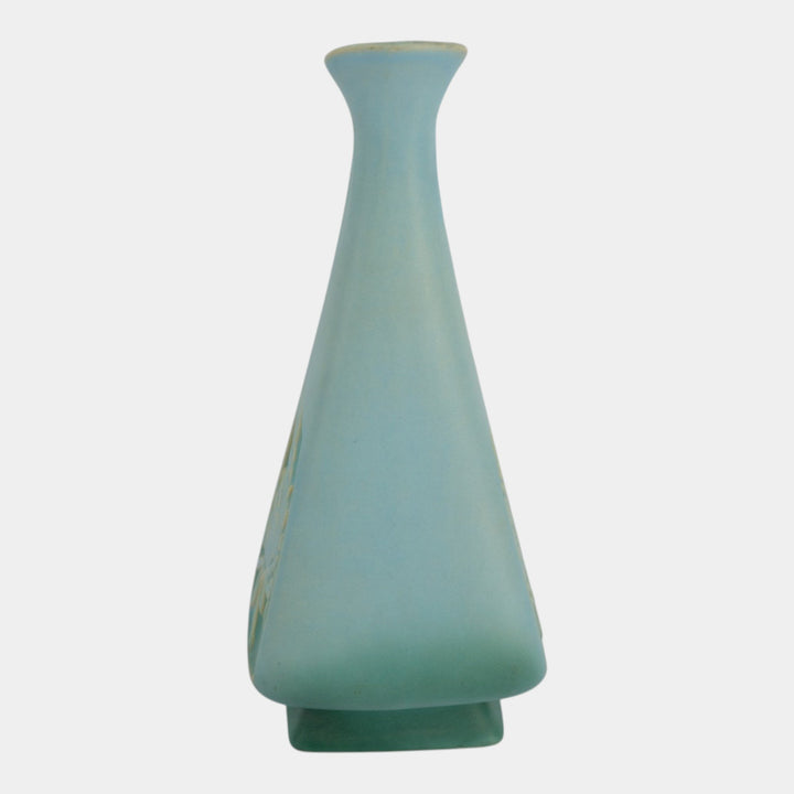 Roseville Silhouette Blue 1950 Vintage Art Deco Pottery Ceramic Ewer 717-10 - Just Art Pottery