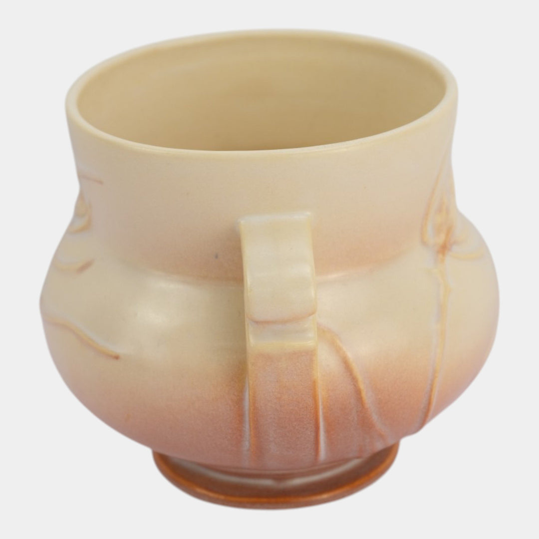 Roseville Teasel Ivory Pink 1938 Vintage Art Pottery Jardiniere Planter 644-4 - Just Art Pottery