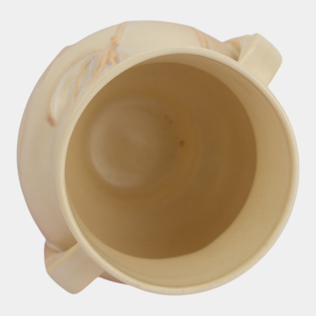Roseville Teasel Ivory Pink 1938 Vintage Art Pottery Jardiniere Planter 644-4 - Just Art Pottery