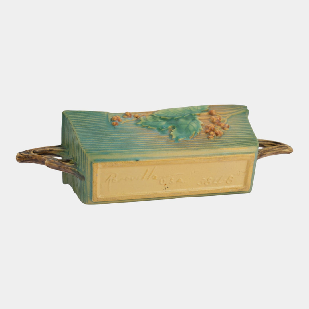Roseville Bushberry Green 1941 Vintage Pottery Ceramic Window Box Planter 384-8 - Just Art Pottery