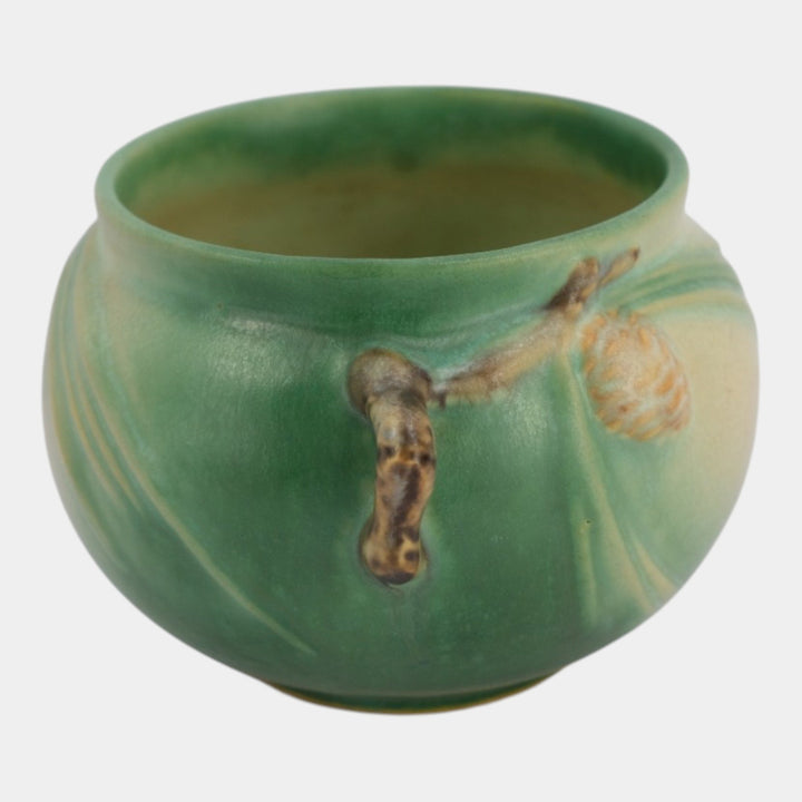 Roseville Pine Cone Green 1936 Vintage Art Pottery Jardiniere Planter 632-3 - Just Art Pottery