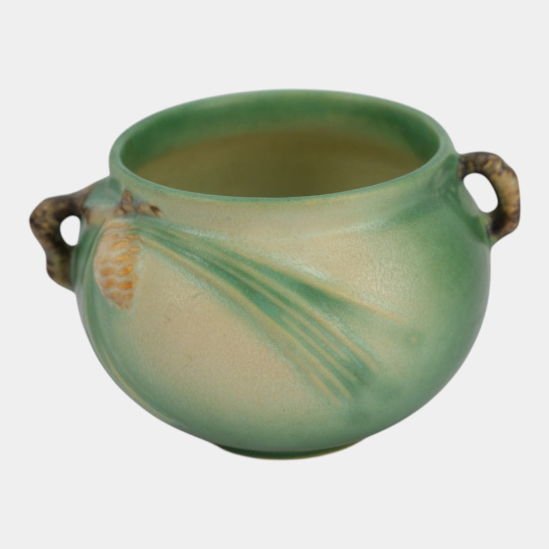 Roseville Pine Cone Green 1936 Vintage Art Pottery Jardiniere Planter 632-3 - Just Art Pottery