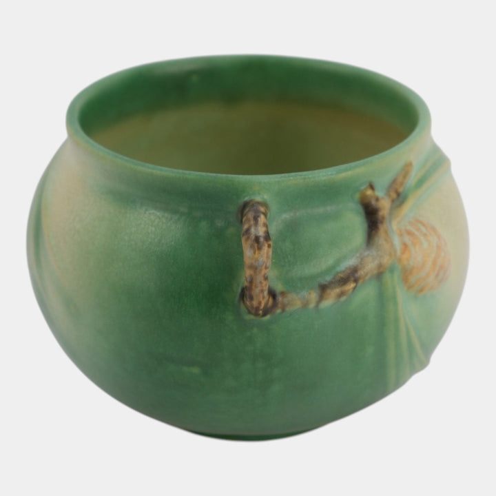 Roseville Pine Cone Green 1936 Vintage Art Pottery Jardiniere Planter 632-3 - Just Art Pottery