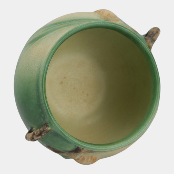 Roseville Pine Cone Green 1936 Vintage Art Pottery Jardiniere Planter 632-3 - Just Art Pottery