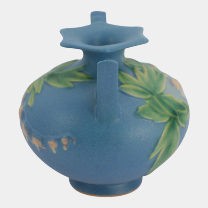 Roseville Bleeding Heart Blue 1940 Vintage Art Pottery Ceramic Vase 961-4 - Just Art Pottery