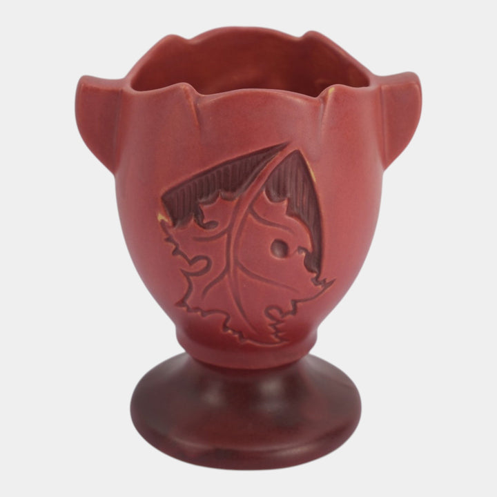 Roseville Silhouette Red 1950 Mid Century Modern Pottery Ceramic Vase 779-5 - Just Art Pottery