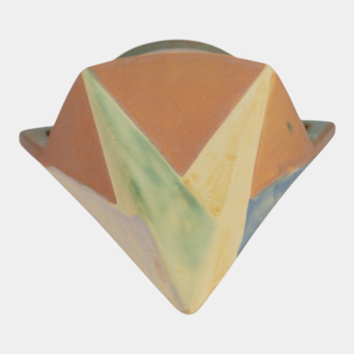 Roseville Futura Tan 1928 Vintage Art Deco Pottery Ceramic Wall Pocket 1261-8 - Just Art Pottery