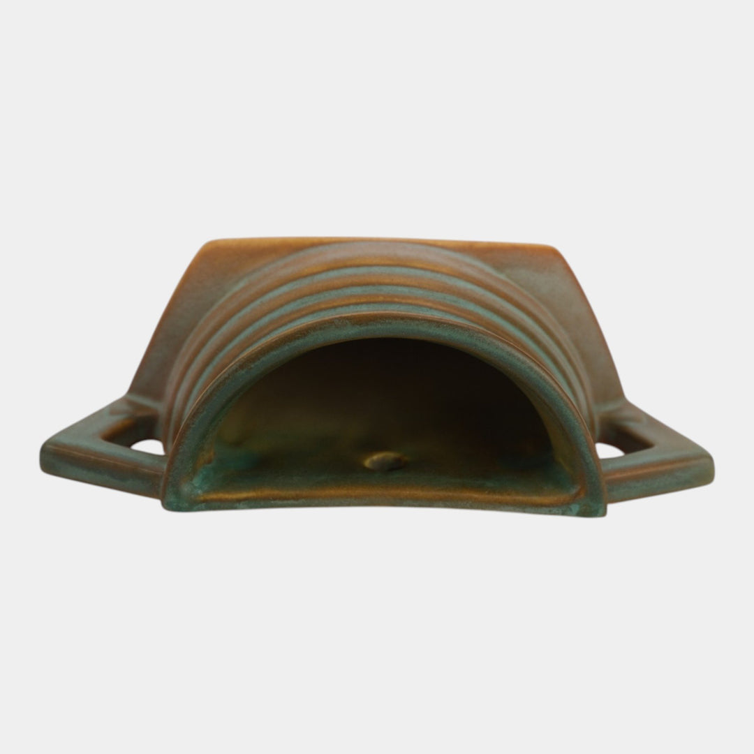 Roseville Futura Tan 1928 Vintage Art Deco Pottery Ceramic Wall Pocket 1261-8 - Just Art Pottery