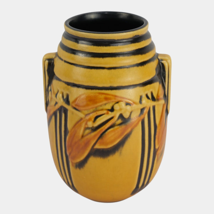 Roseville Laurel Yellow 1934 Vintage Arts And Crafts Pottery Ceramic Vase 670-7 - Just Art Pottery