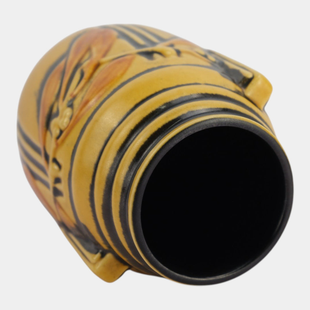 Roseville Laurel Yellow 1934 Vintage Arts And Crafts Pottery Ceramic Vase 670-7 - Just Art Pottery
