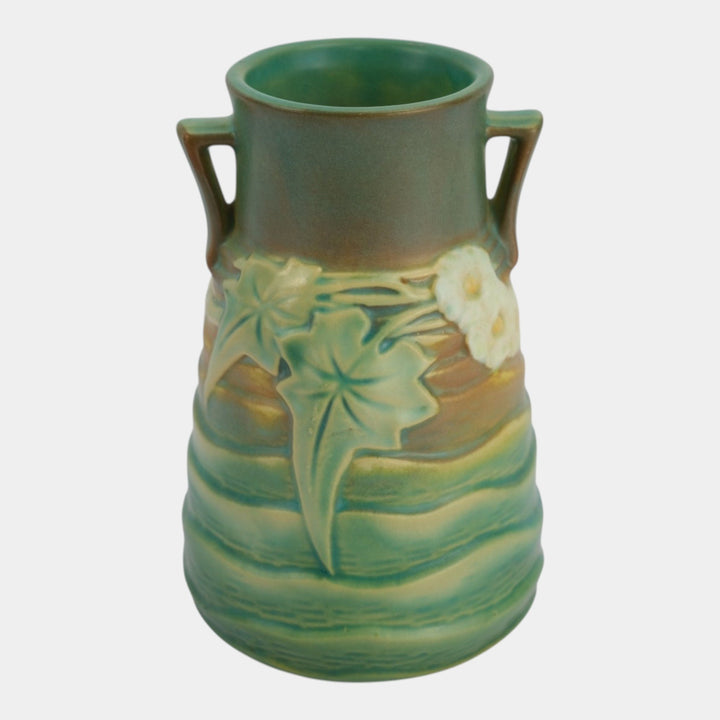 Roseville Luffa Green 1934 Vintage Arts And Crafts Pottery Ceramic Vase 683-6 - Just Art Pottery
