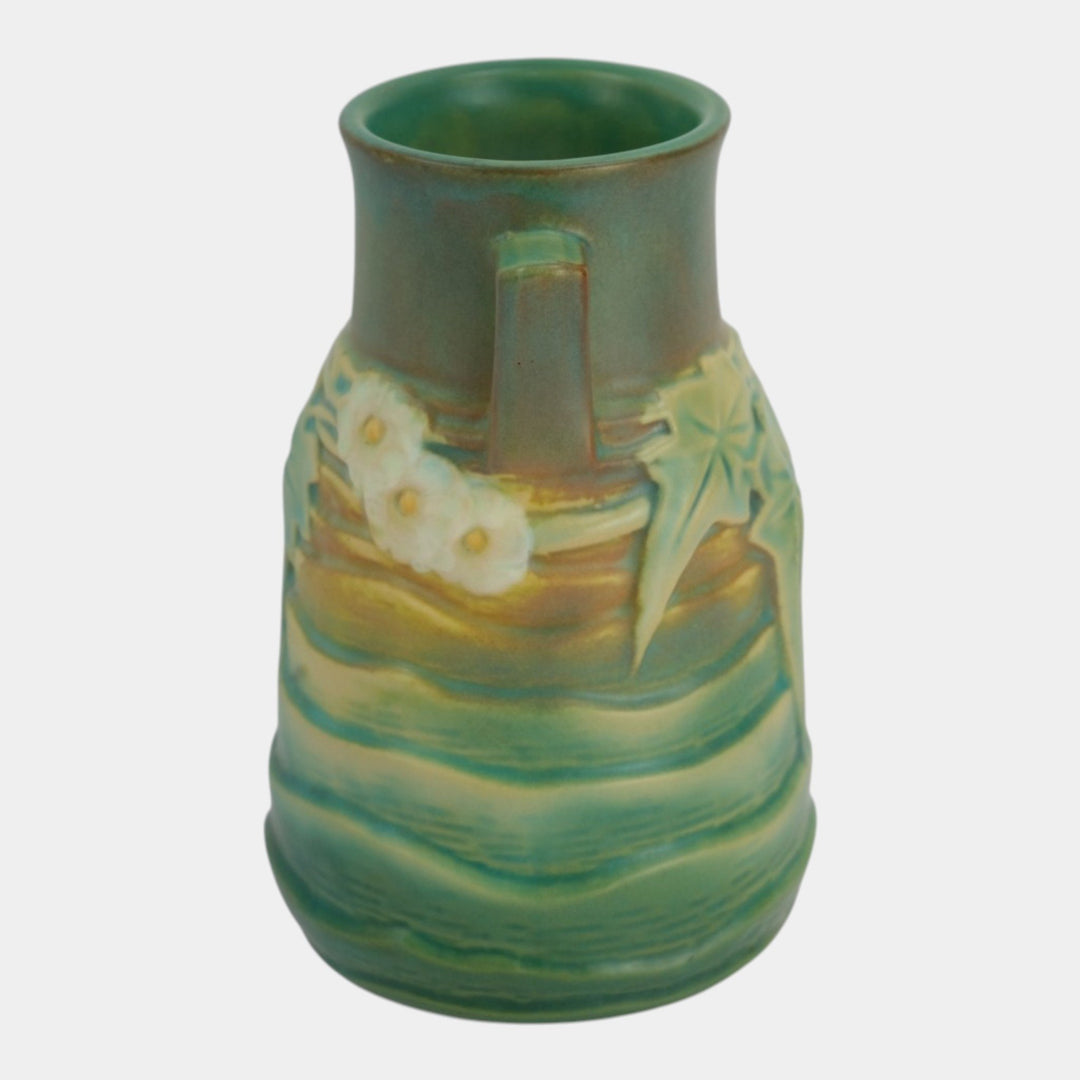 Roseville Luffa Green 1934 Vintage Arts And Crafts Pottery Ceramic Vase 683-6 - Just Art Pottery