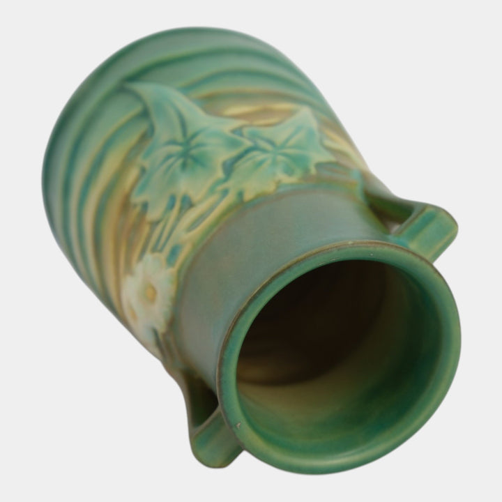 Roseville Luffa Green 1934 Vintage Arts And Crafts Pottery Ceramic Vase 683-6 - Just Art Pottery