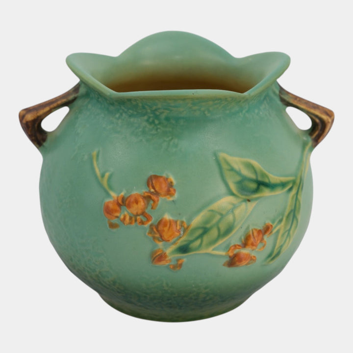 Roseville Bittersweet Green 1951 Vintage Mid Century Modern Pottery Vase 841-5 - Just Art Pottery