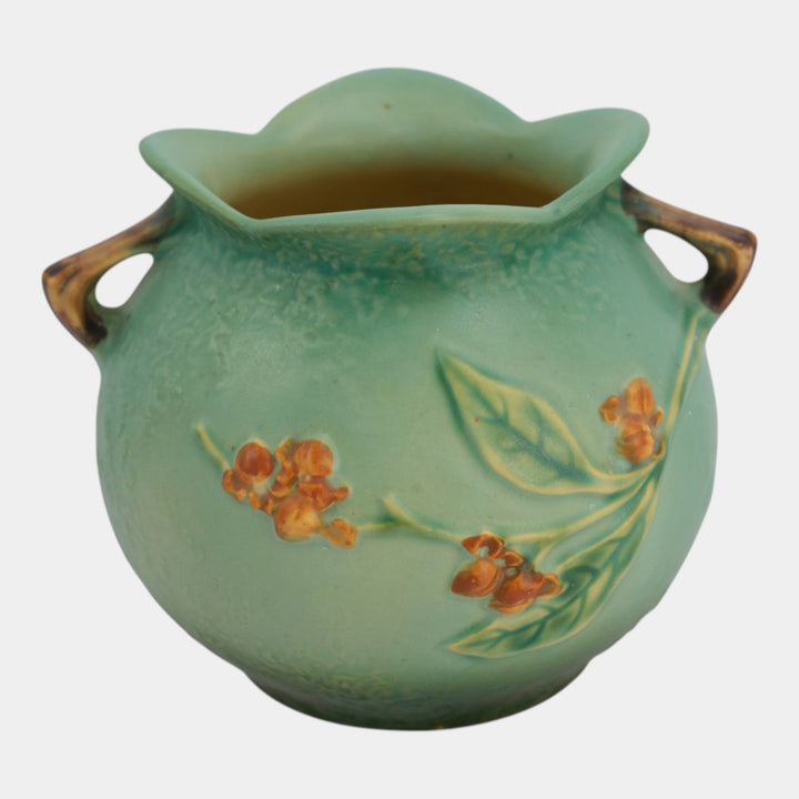 Roseville Bittersweet Green 1951 Vintage Mid Century Modern Pottery Vase 841-5 - Just Art Pottery