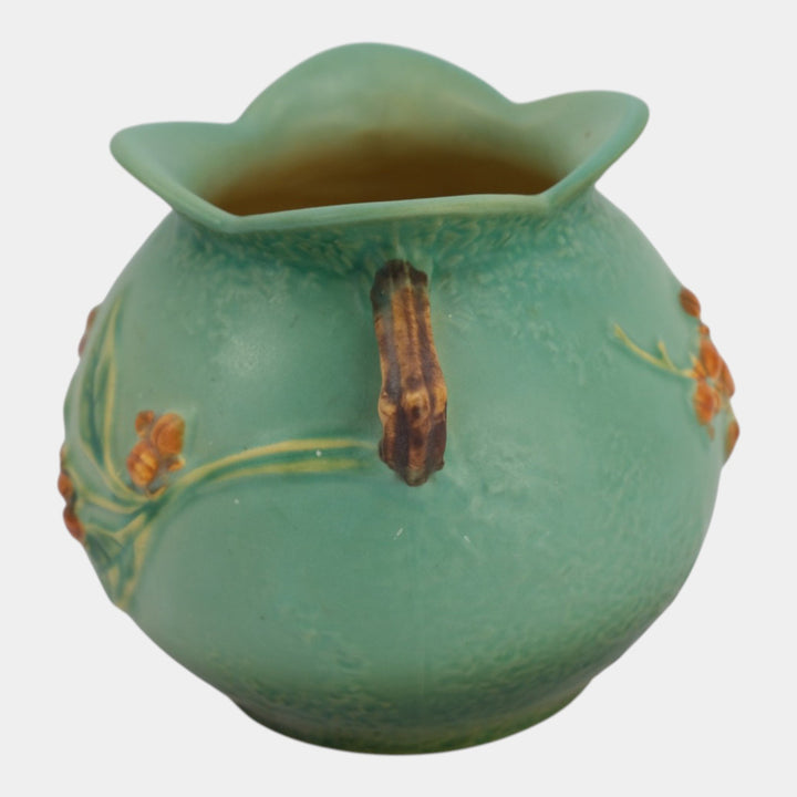 Roseville Bittersweet Green 1951 Vintage Mid Century Modern Pottery Vase 841-5 - Just Art Pottery