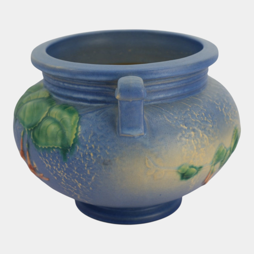 Roseville Fuchsia Blue 1938 Vintage Pottery Ceramic Jardiniere Planter 645-6 - Just Art Pottery