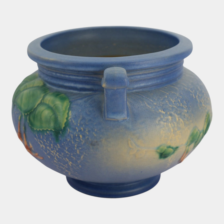 Roseville Fuchsia Blue 1938 Vintage Pottery Ceramic Jardiniere Planter 645-6 - Just Art Pottery