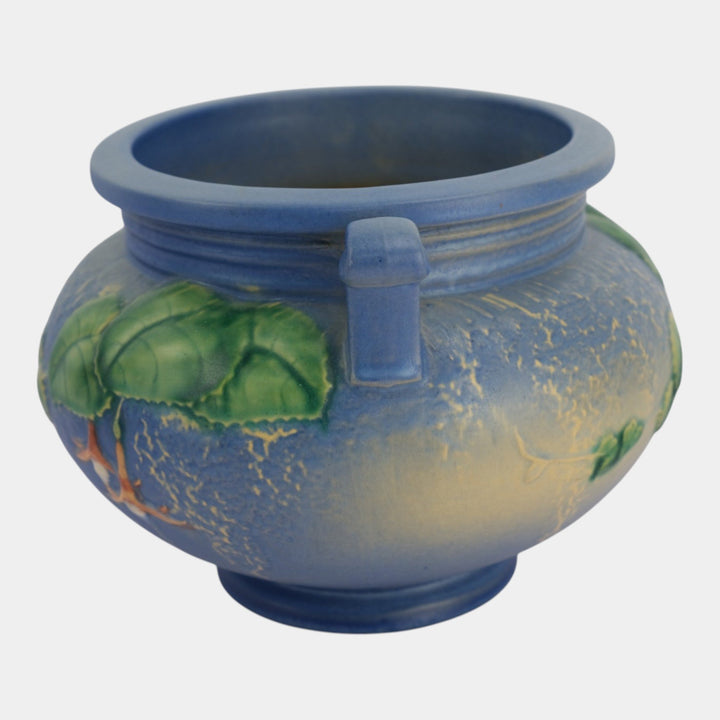 Roseville Fuchsia Blue 1938 Vintage Pottery Ceramic Jardiniere Planter 645-6 - Just Art Pottery