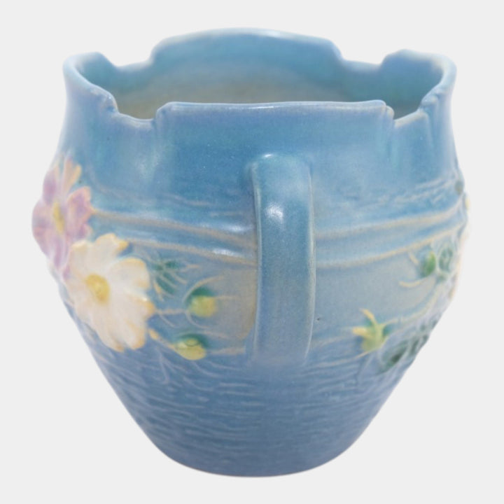 Roseville Cosmos Blue 1939 Vintage Art Pottery Ceramic Jardiniere Planter 649-3