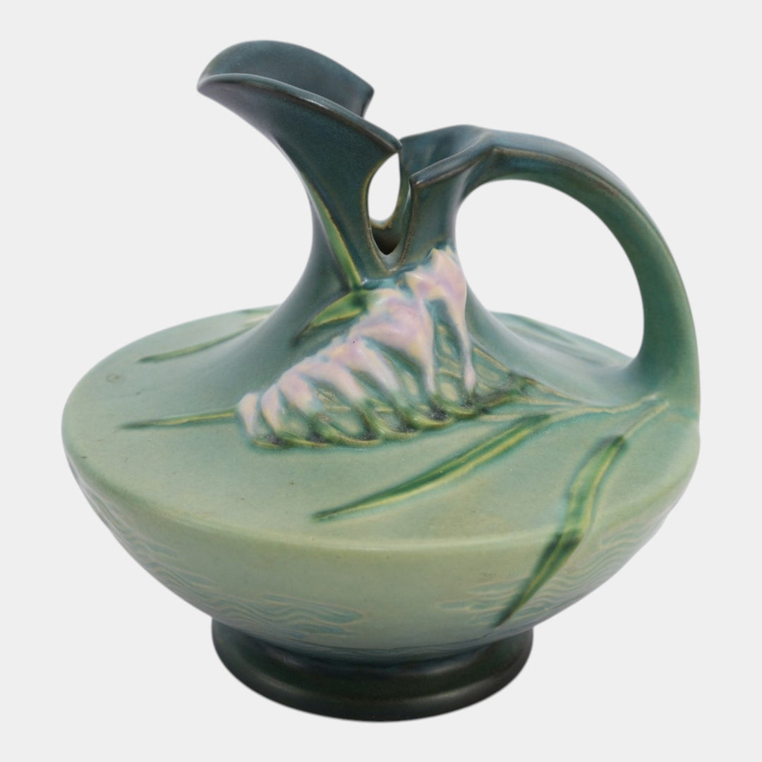 Roseville Freesia Green 1945 Mid Century Modern Pottery Ceramic Ewer 19-6
