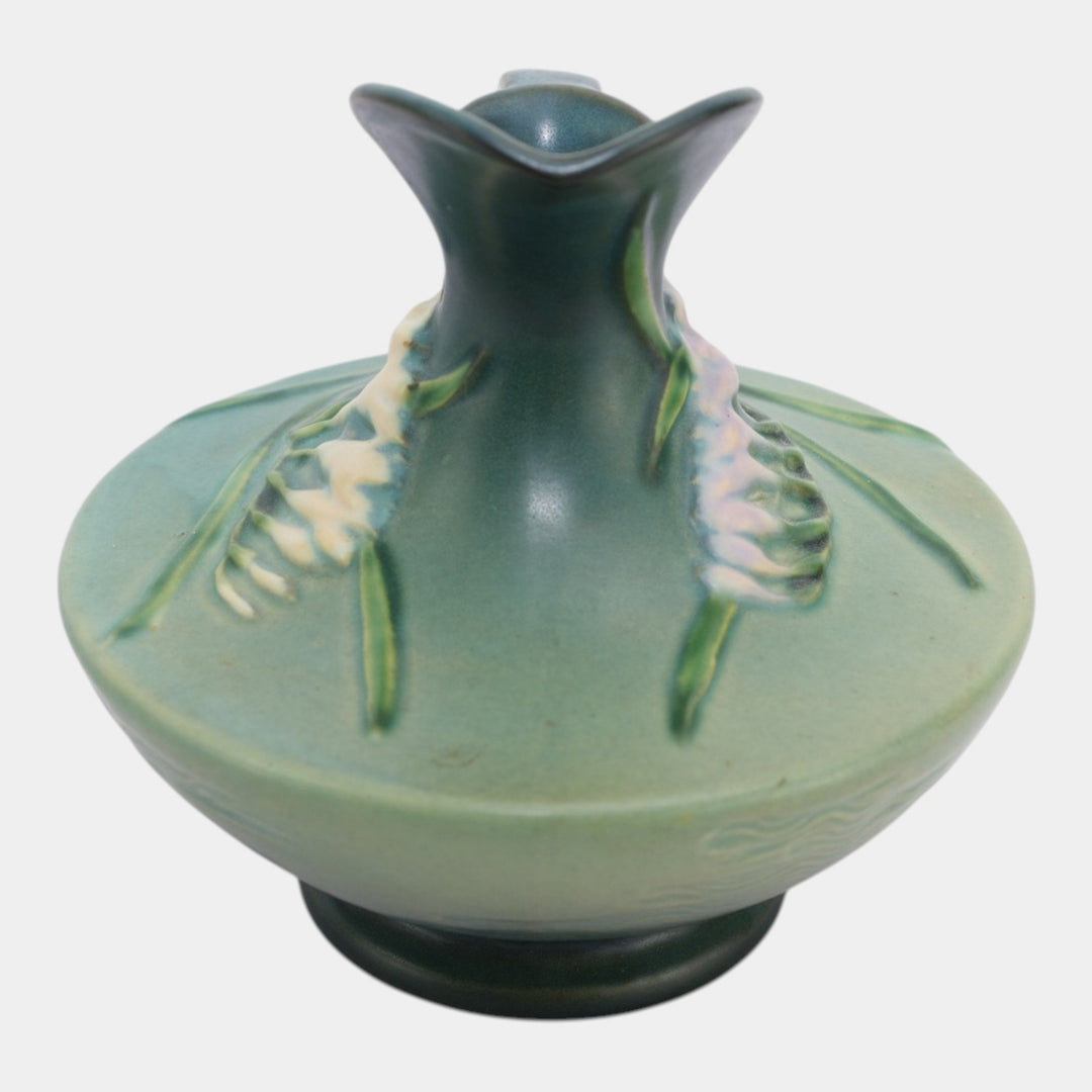 Roseville Freesia Green 1945 Mid Century Modern Pottery Ceramic Ewer 19-6