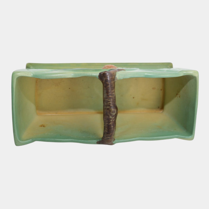 Roseville Pine Cone Green 1940 Vintage Art Pottery Window Box Planter 468-8