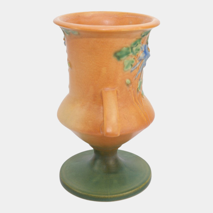 Roseville Columbine Brown 1941 Mid Century Modern Pottery Ceramic Vase 151-8