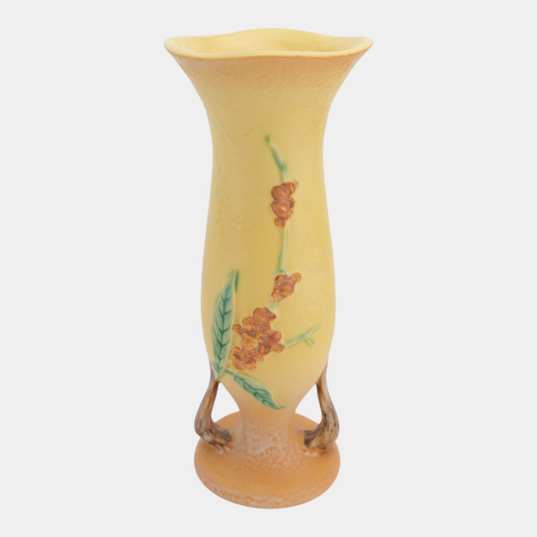 Roseville Bittersweet Yellow 1951 Vintage Art Pottery Tall Ceramic Vase 886-12