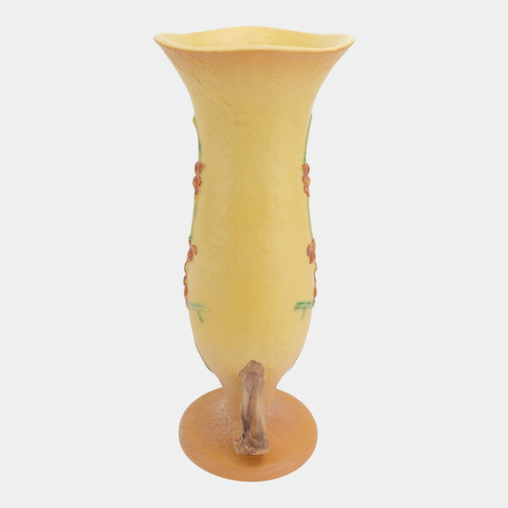 Roseville Bittersweet Yellow 1951 Vintage Art Pottery Tall Ceramic Vase 886-12