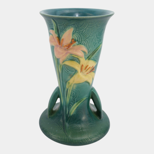 希少 RAW LIFE FACTORY RLF ROOK VASE 花瓶 一点物 Roseville Zephyr Lily Green 1946 Mid Century Modern Ceramic Vase