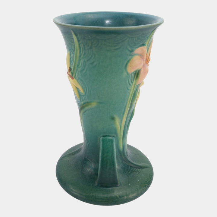 Roseville Zephyr Lily Green 1946 Mid Century Modern Ceramic Vase 136-9
