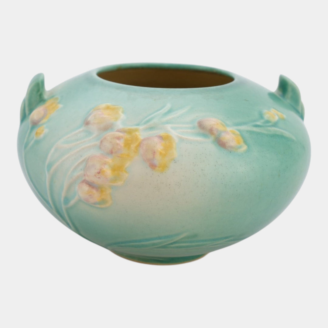 Roseville Ixia Green 1937 Vintage Art Deco Pottery Ceramic Planter Bowl 326-4