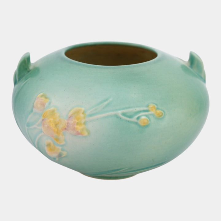 Roseville Ixia Green 1937 Vintage Art Deco Pottery Ceramic Planter Bowl 326-4