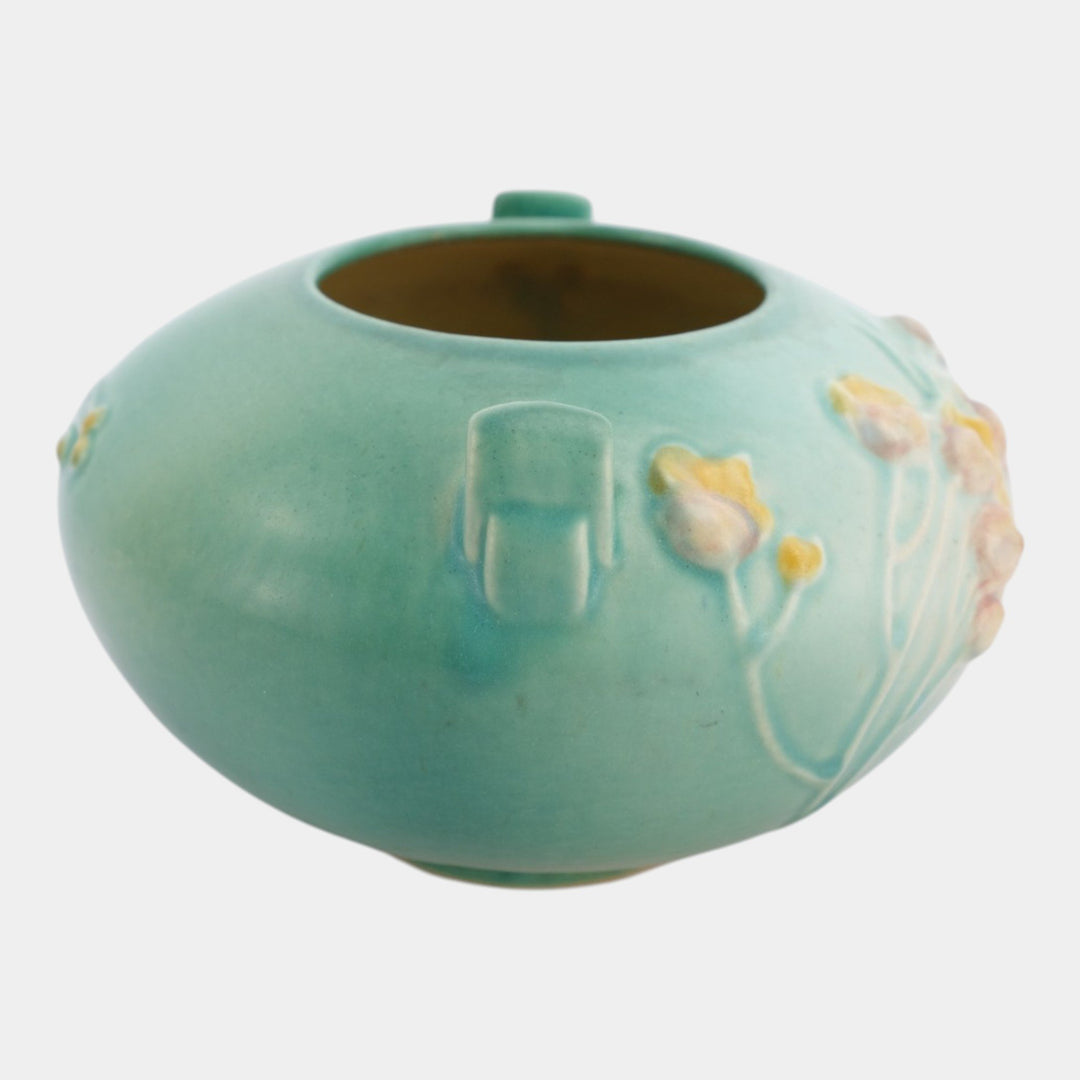 Roseville Ixia Green 1937 Vintage Art Deco Pottery Ceramic Planter Bowl 326-4
