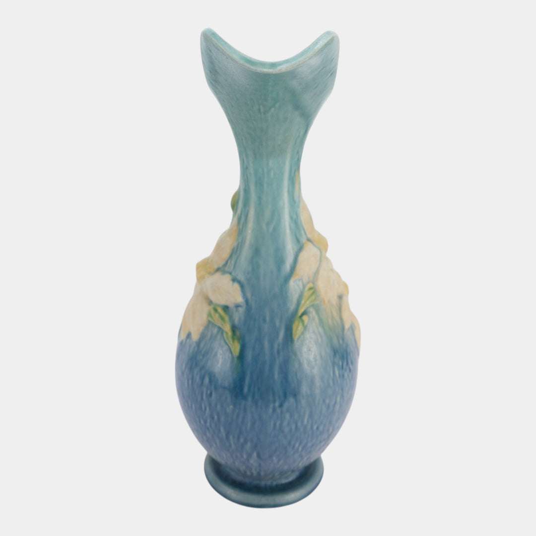 Roseville Clematis Blue 1944 Vintage Art Pottery Ceramic Ewer 18-15