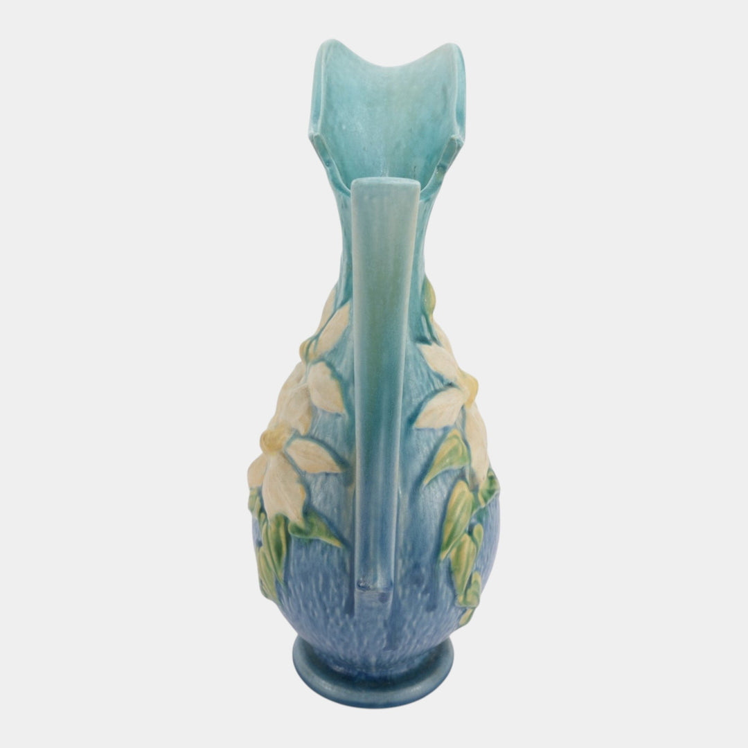 Roseville Clematis Blue 1944 Vintage Art Pottery Ceramic Ewer 18-15