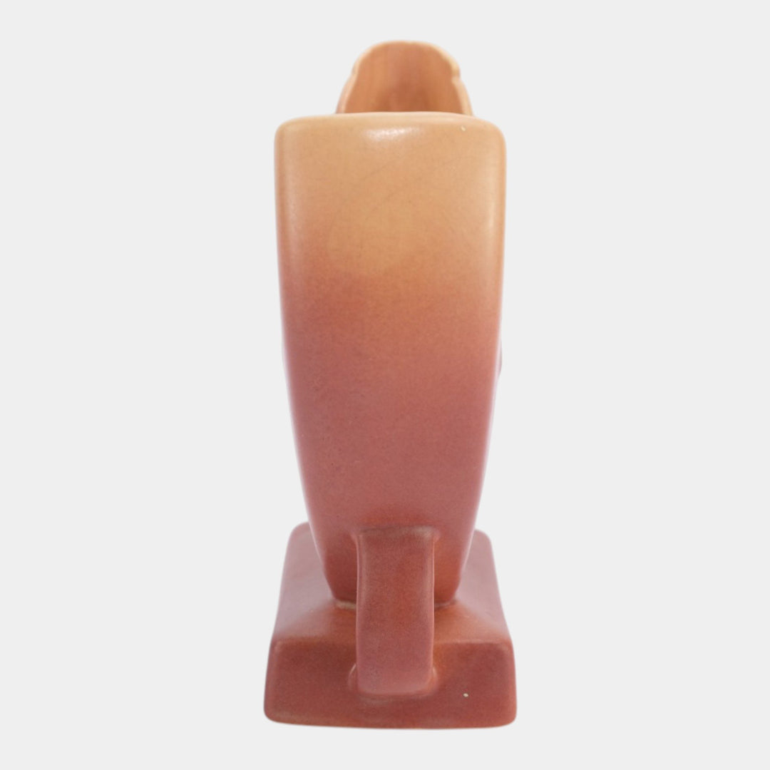 Roseville Snowberry Pink 1947 Mid Century Modern Pottery Ceramic Fan Vase 1FH-6