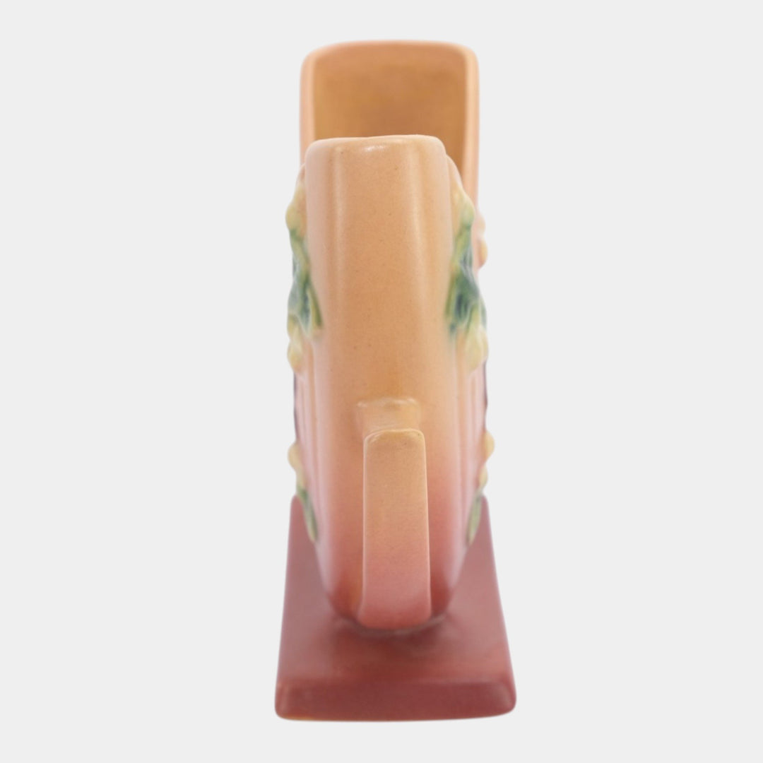 Roseville Snowberry Pink 1947 Mid Century Modern Pottery Ceramic Fan Vase 1FH-6
