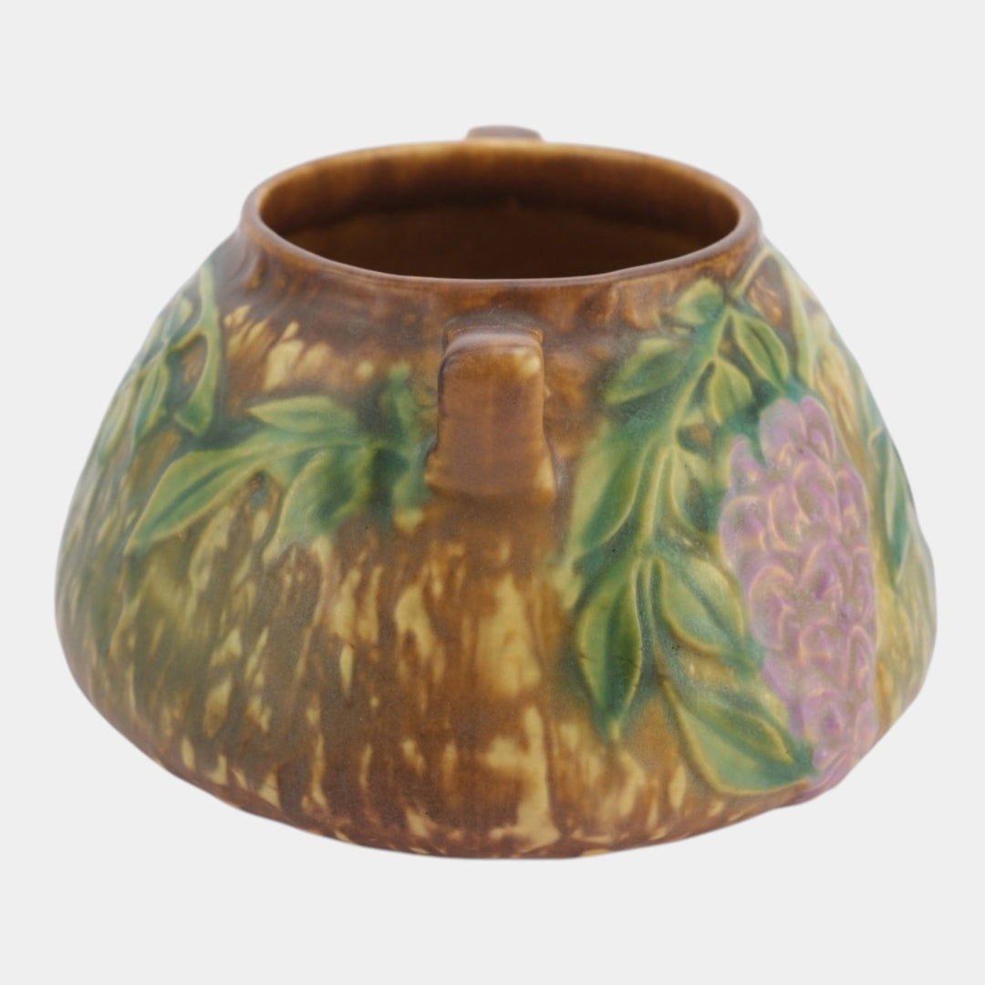 Roseville Wisteria Tan 1933 Vintage Arts And Crafts Pottery Bowl Vase 242-4