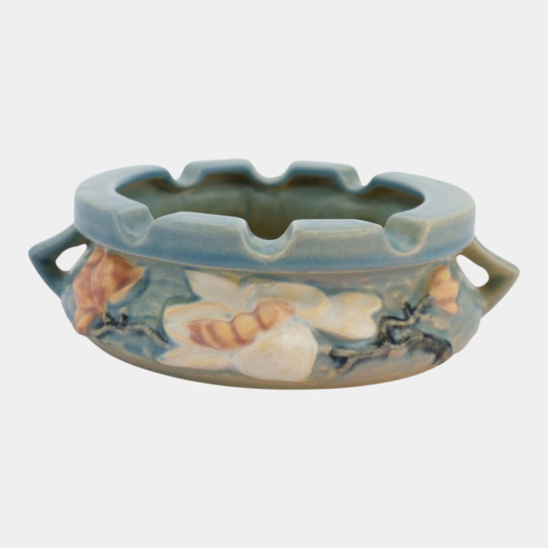 Roseville Magnolia Blue 1943 Vintage Art Pottery Ceramic Ashtray 28