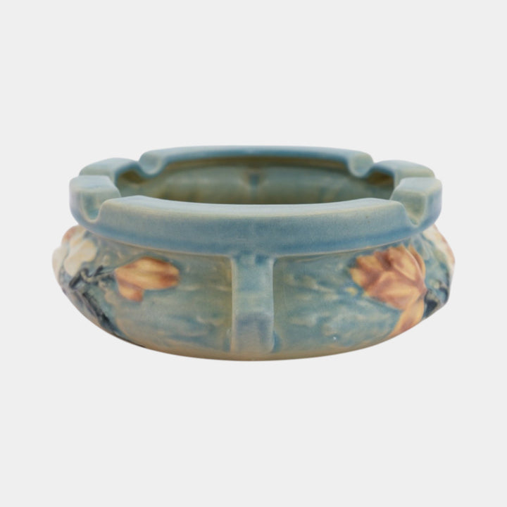 Roseville Magnolia Blue 1943 Vintage Art Pottery Ceramic Ashtray 28