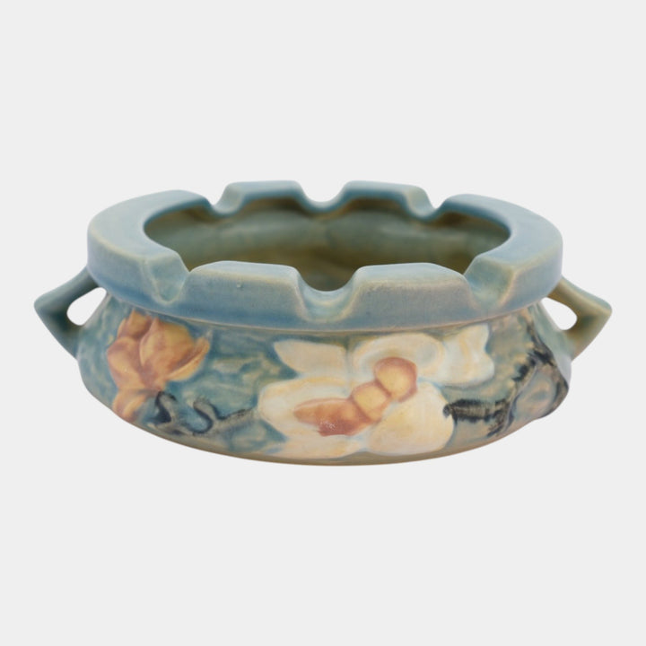 Roseville Magnolia Blue 1943 Vintage Art Pottery Ceramic Ashtray 28