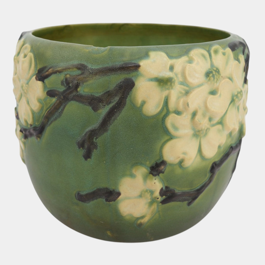 Roseville Dogwood Smooth 1920 Vintage Art Pottery Jardiniere Planter 590-8