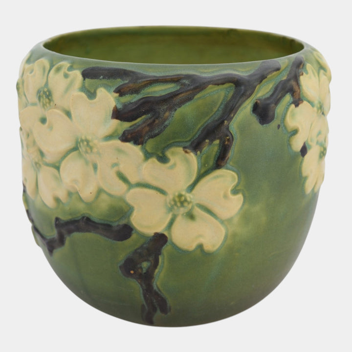 Roseville Dogwood Smooth 1920 Vintage Art Pottery Jardiniere Planter 590-8