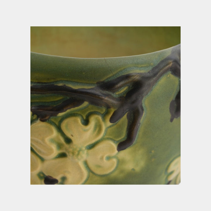 Roseville Dogwood Smooth 1920 Vintage Art Pottery Jardiniere Planter 590-8