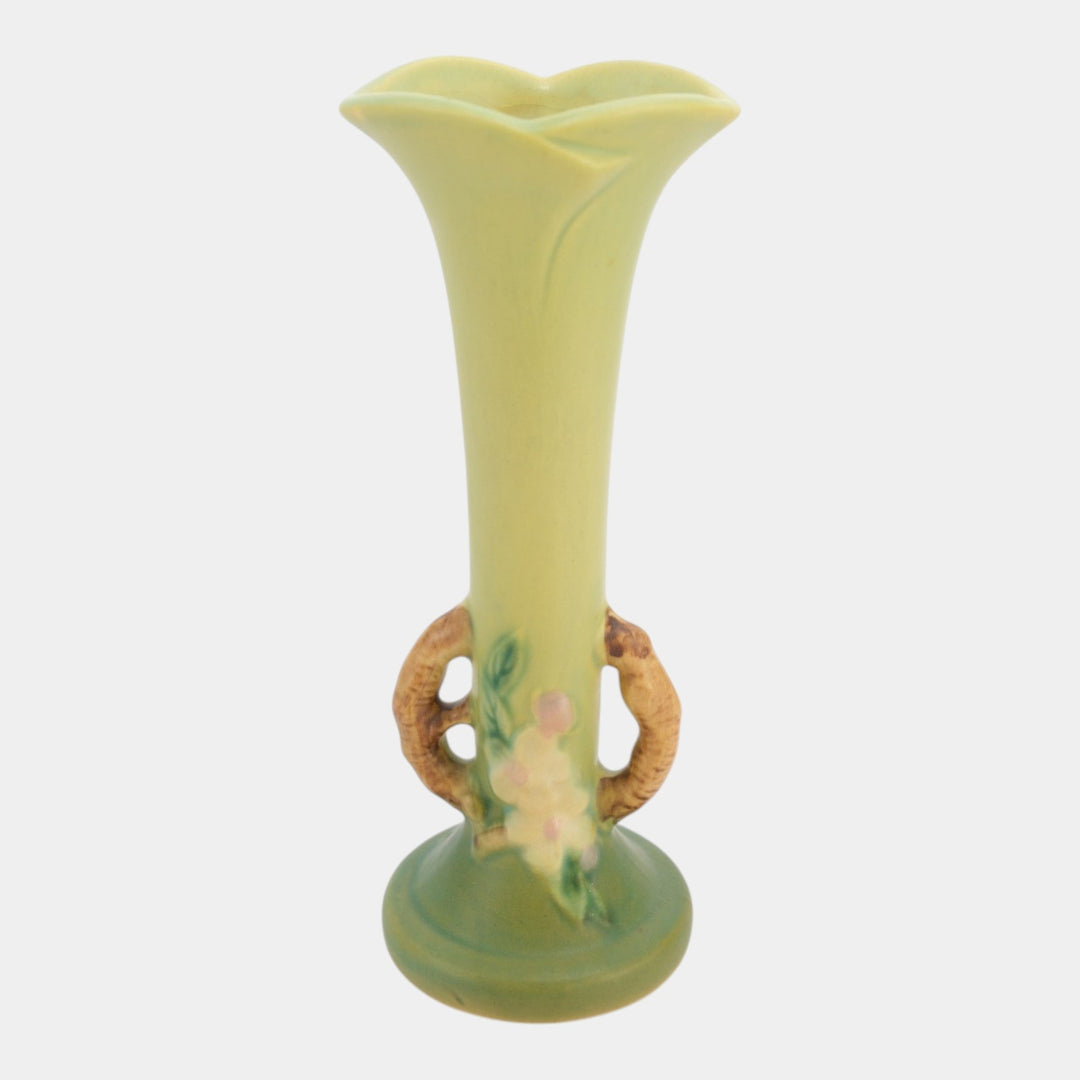 Roseville Apple Blossom Green 1949 Vintage Art Pottery Ceramic Bud Vase 379-7