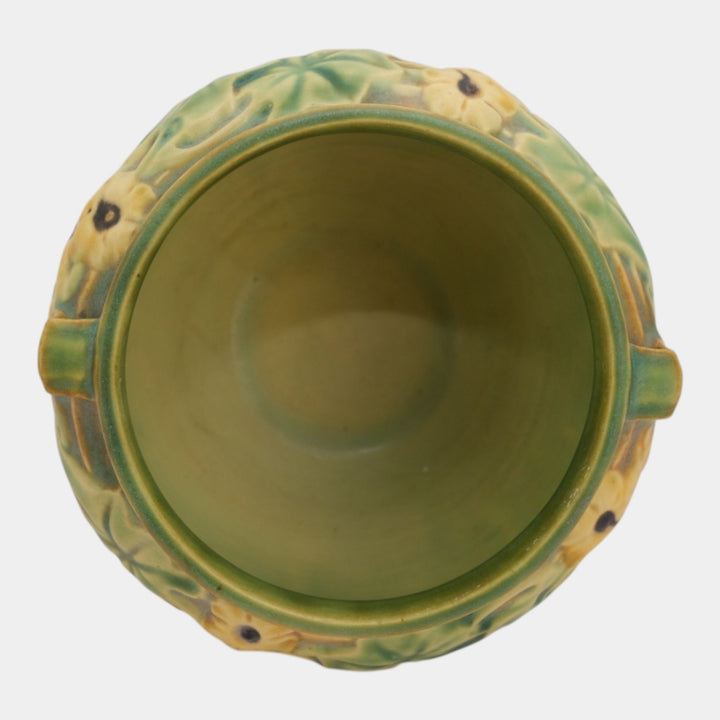 Roseville Luffa Brown 1934 Vintage Art Pottery Ceramic Jardiniere Planter 631-4